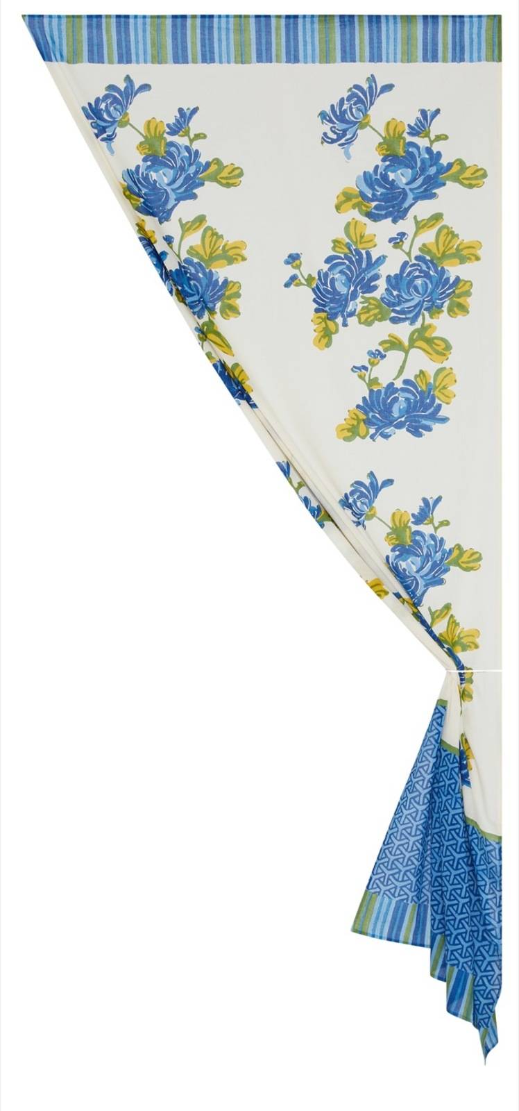 Lisa Corti tenda mussola di cotone 110x240cm vienna blue cream