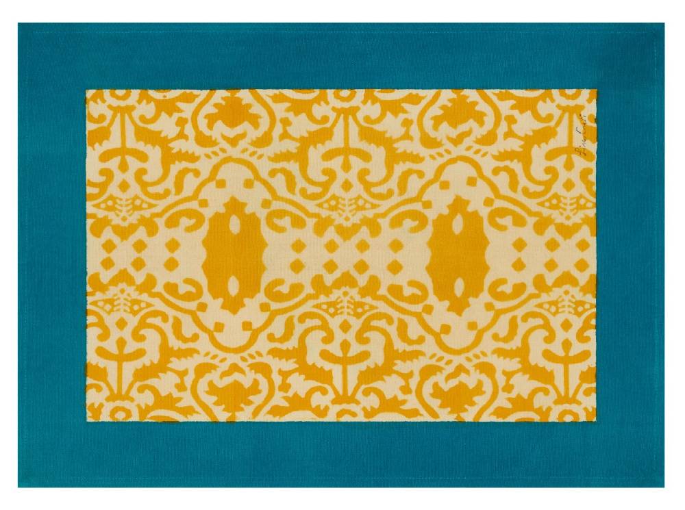 Lisa Corti tovaglietta cotone 35x48cm damask design gold