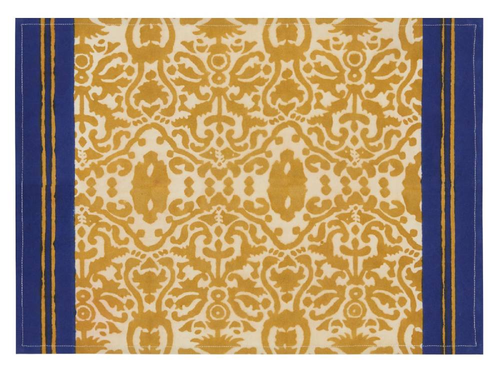 Lisa Corti tovaglietta cotone 35x48cm damask stripes chutney