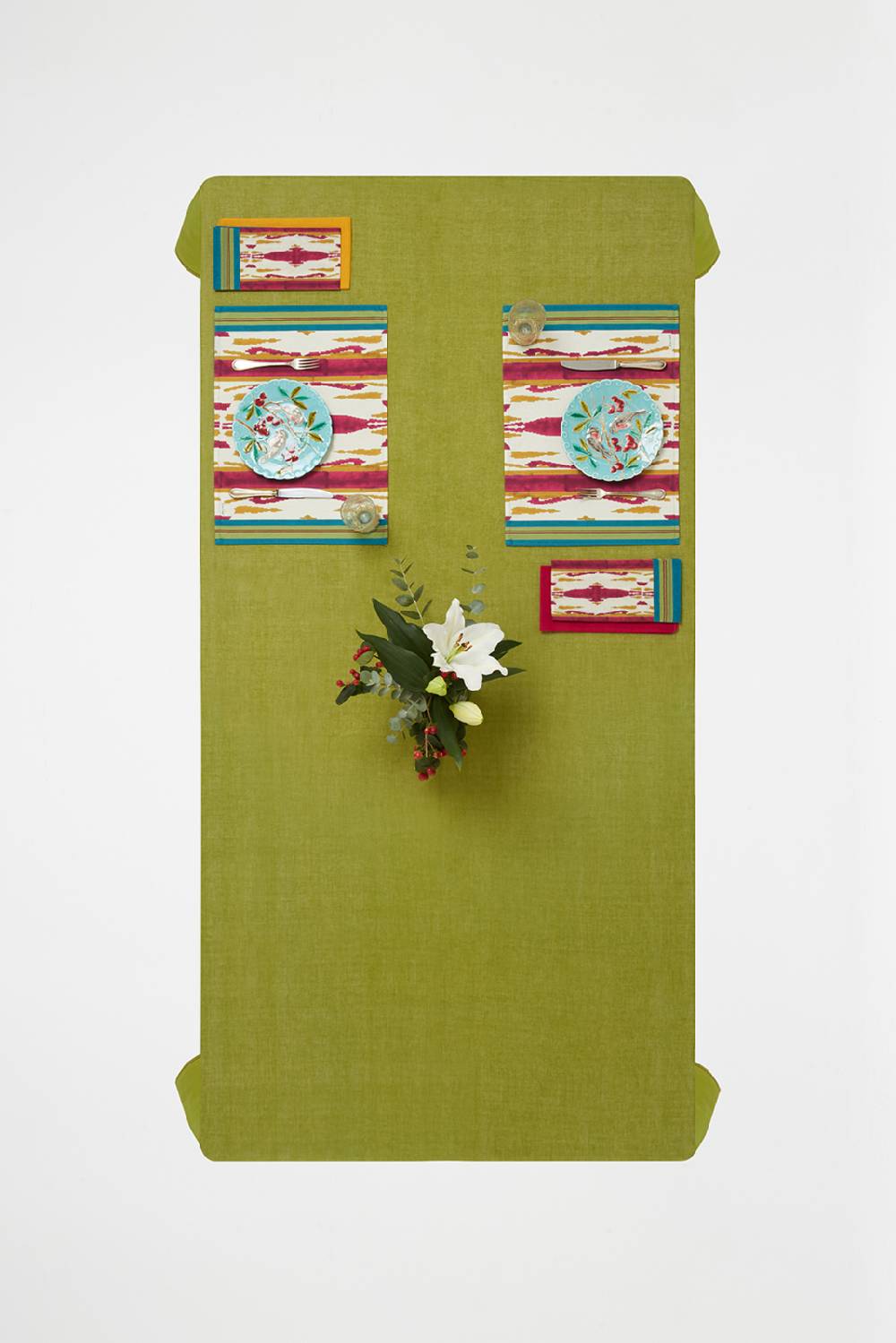 Lisa Corti Tovaglietta Cotone 35x48cm Flame Aubergine Gold