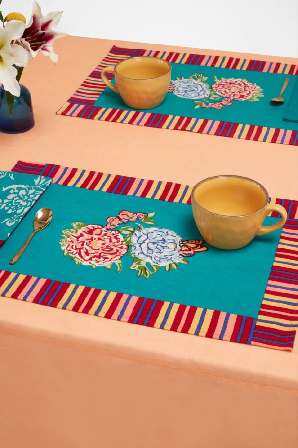 Lisa Corti Tovaglietta Cotone 35x48cm Kandem Queen Green