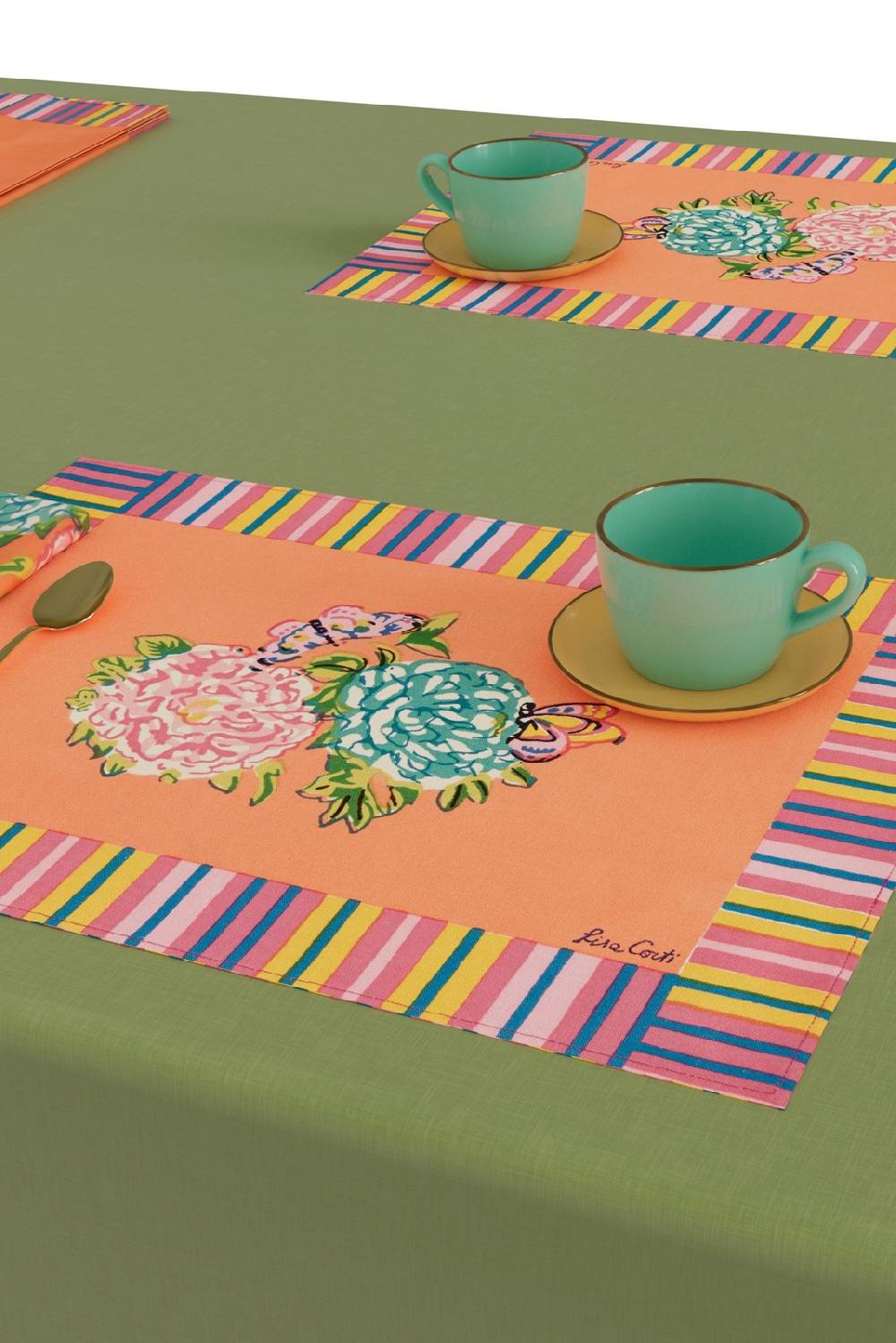 Lisa Corti Tovaglietta Cotone 35x48cm Kandem Queen Peach