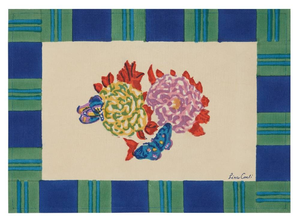 Lisa Corti tovaglietta cotone 35x48cm knight peacock