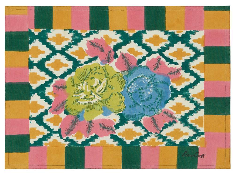 Lisa Corti tovaglietta cotone 35x48cm lisa corti x cabana hima peacock gold