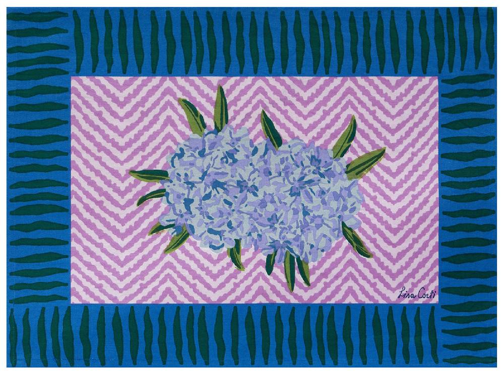 Lisa Corti tovaglietta cotone 35x48cm oleander lilac