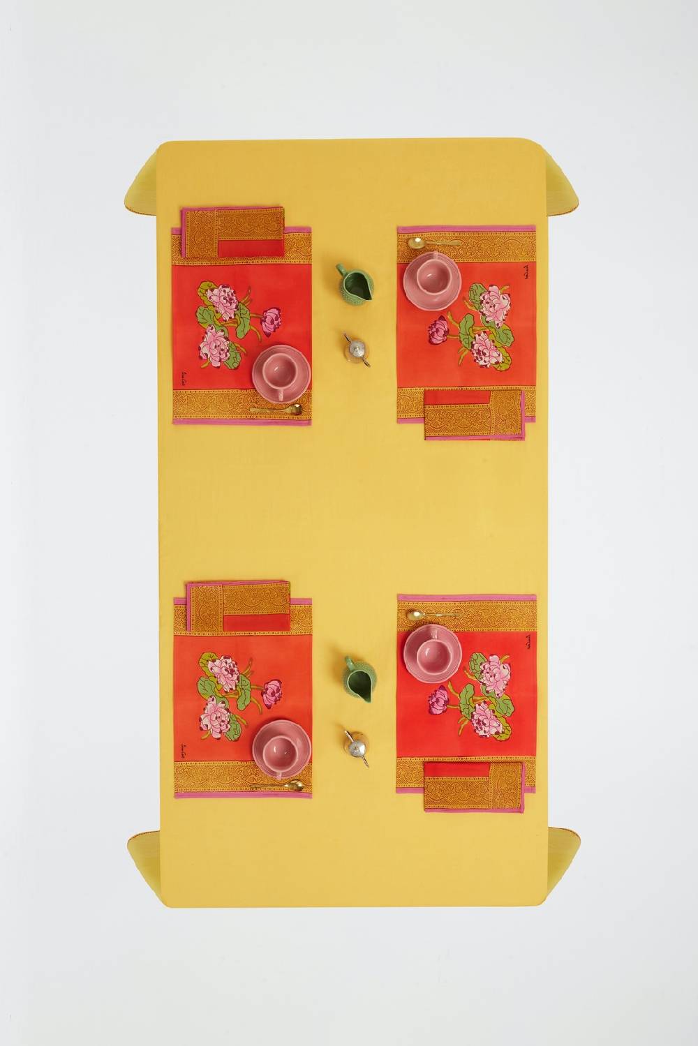 Lisa Corti Tovaglietta Cotone 35x48cm Tea Flower Orange