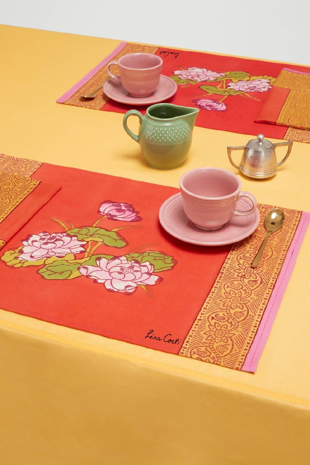 Lisa Corti Tovaglietta Cotone 35x48cm Tea Flower Orange