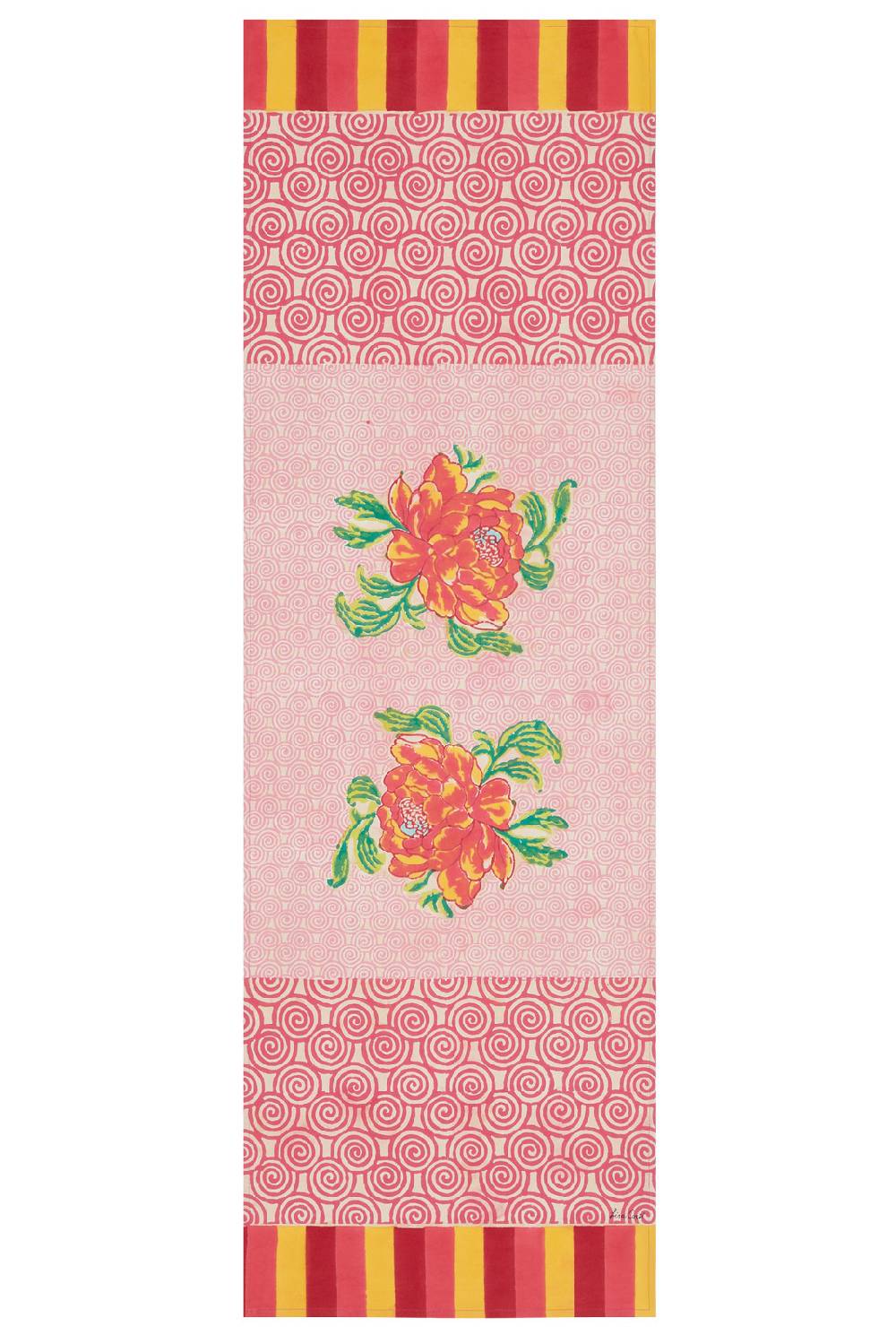 Lisa Corti tovaglietta doppia cotone 50x150cm camelia magenta pink