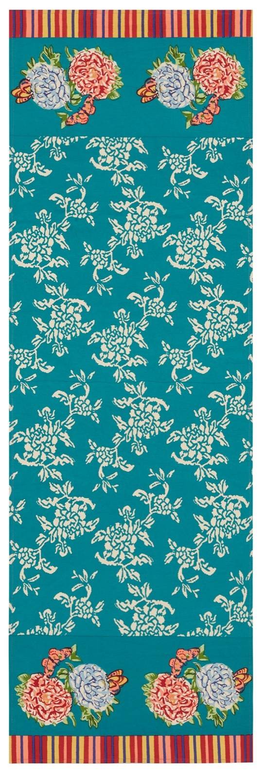 Lisa Corti tovaglietta doppia cotone 50x150cm kandem queen green