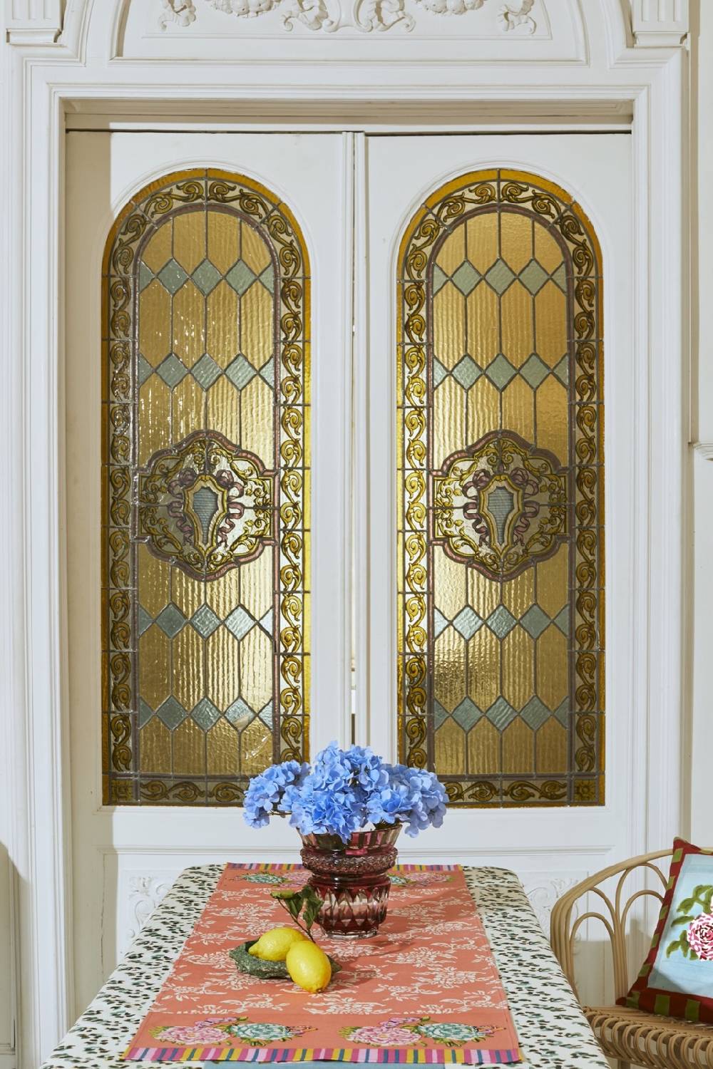 Lisa Corti Tovaglietta Doppia Cotone 50x150cm Kandem Queen Peach