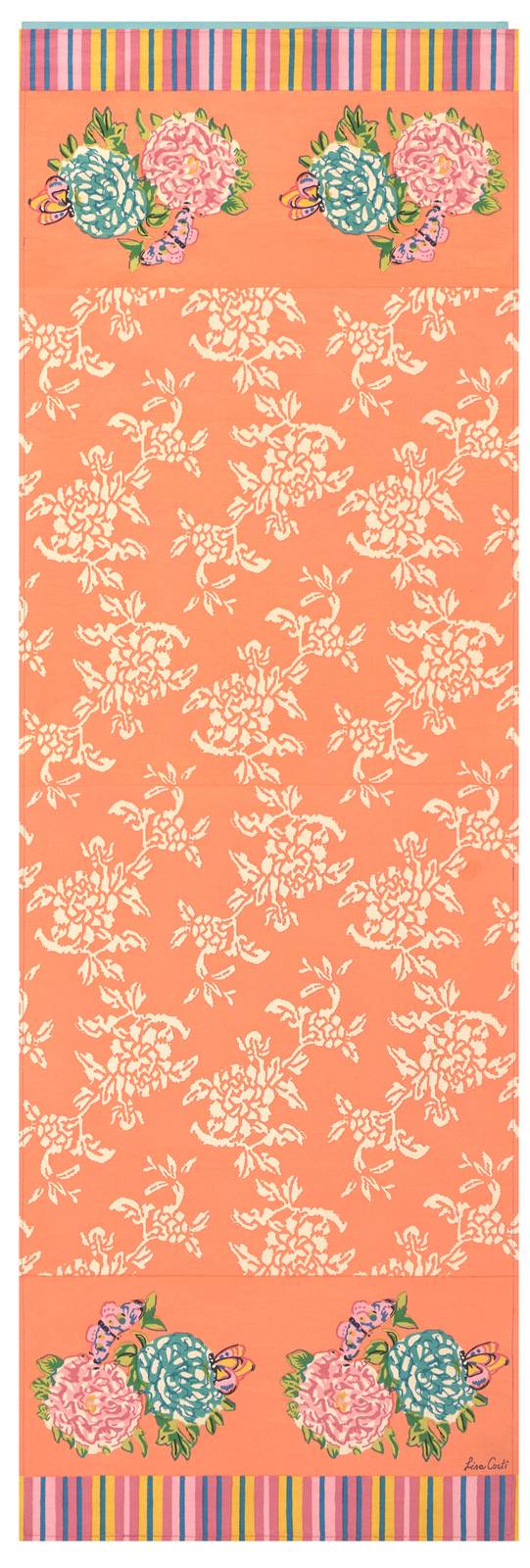 Lisa Corti tovaglietta doppia cotone 50x150cm kandem queen peach