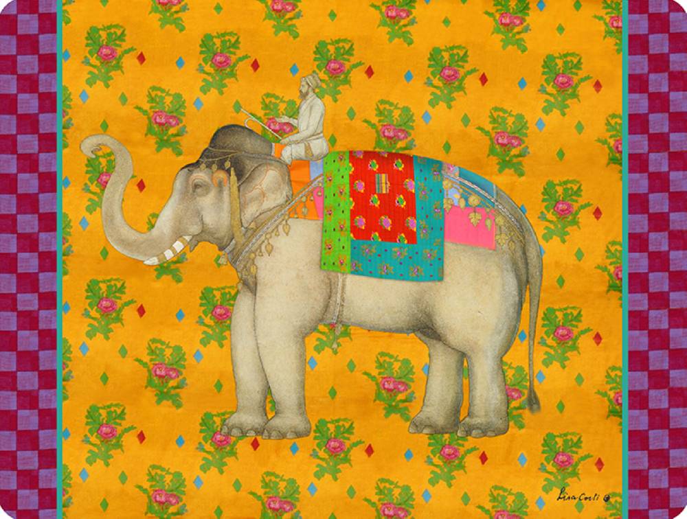 Lisa Corti tovaglietta rigida 30x40cm elephant gold
