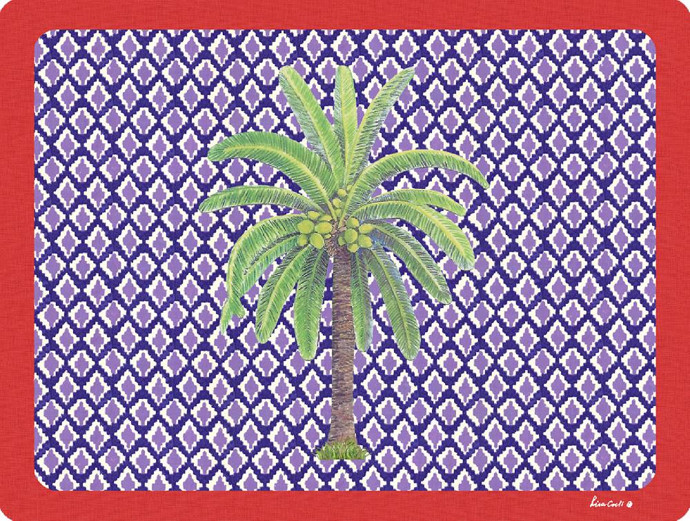 Lisa Corti tovaglietta rigida 30x40cm hima palma pervinch