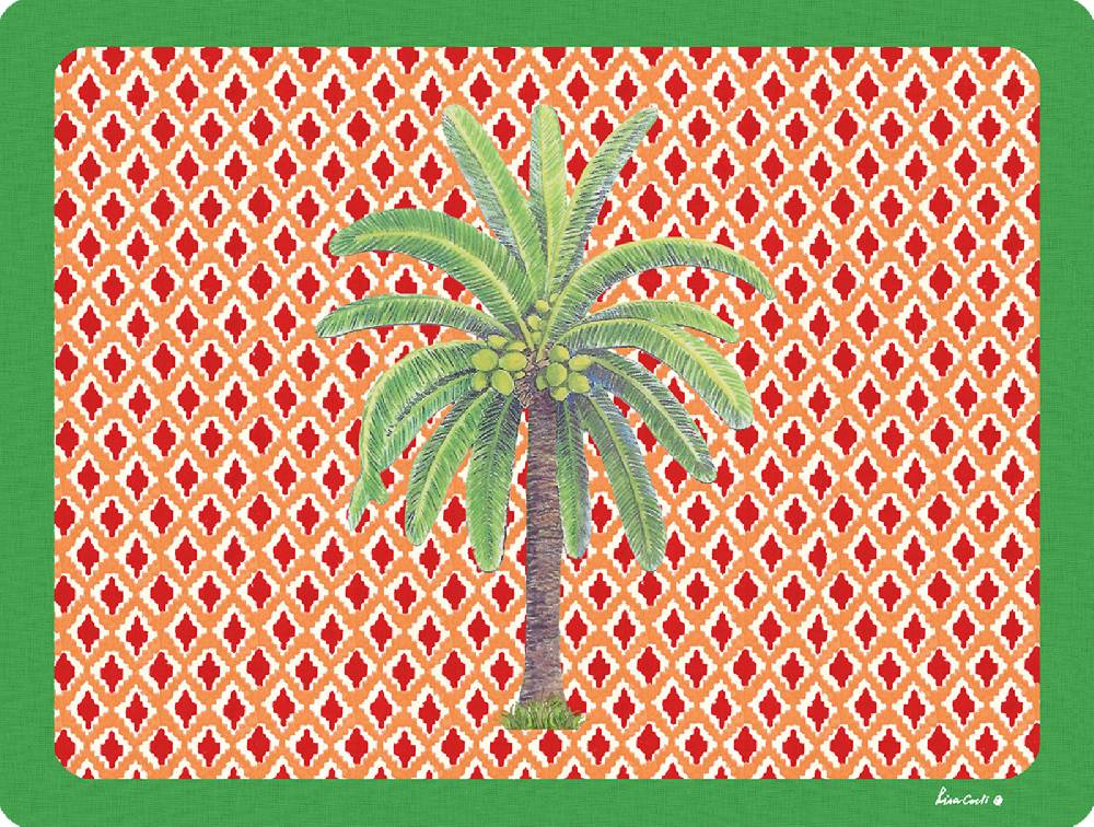 Lisa Corti tovaglietta rigida 30x40cm hima palma red