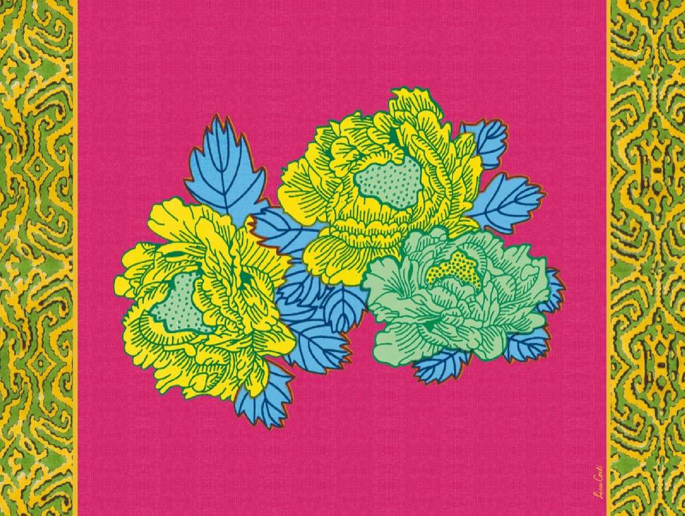 Lisa Corti tovaglietta rigida 30x40cm kauai peony fuxia