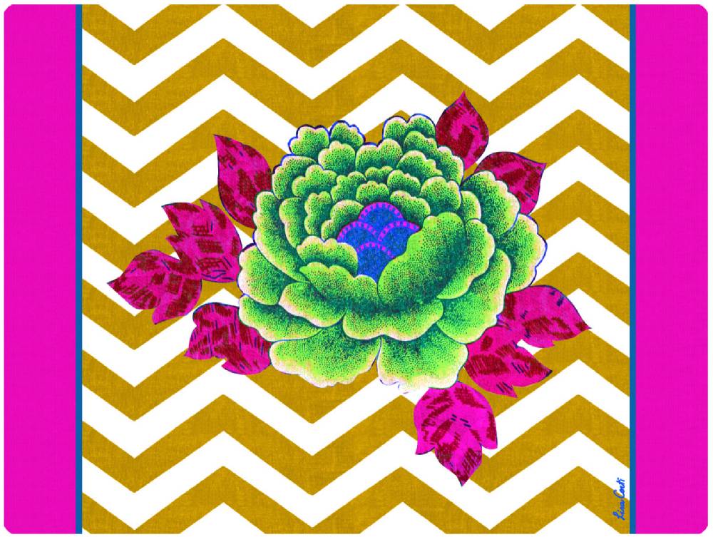 Lisa Corti tovaglietta rigida 30x40cm lisa corti x la minervetta glory zig zag mustard