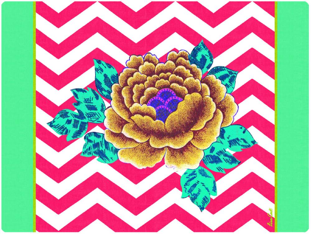 Lisa Corti tovaglietta rigida 30x40cm lisa corti x la minervetta glory zig zag red