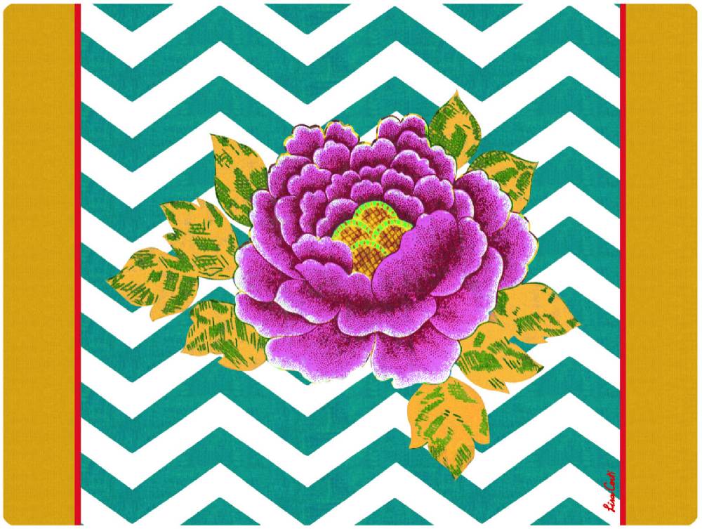 Lisa Corti tovaglietta rigida 30x40cm lisa corti x la minervetta glory zig zag peacock