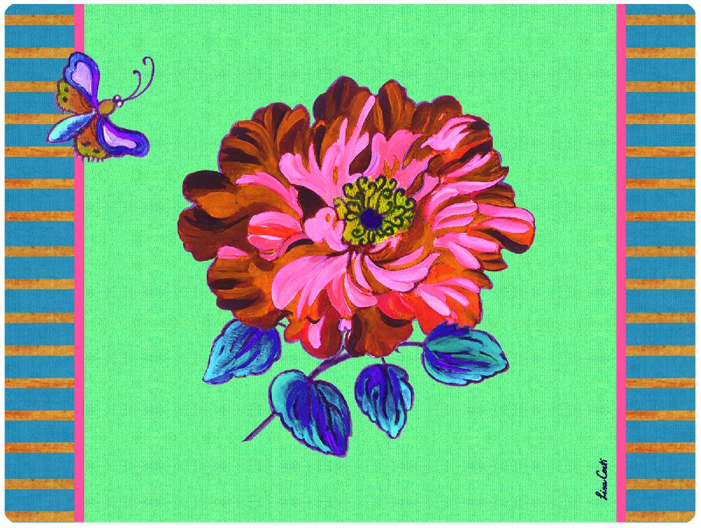 Lisa Corti tovaglietta rigida 30x40cm wild rose mint