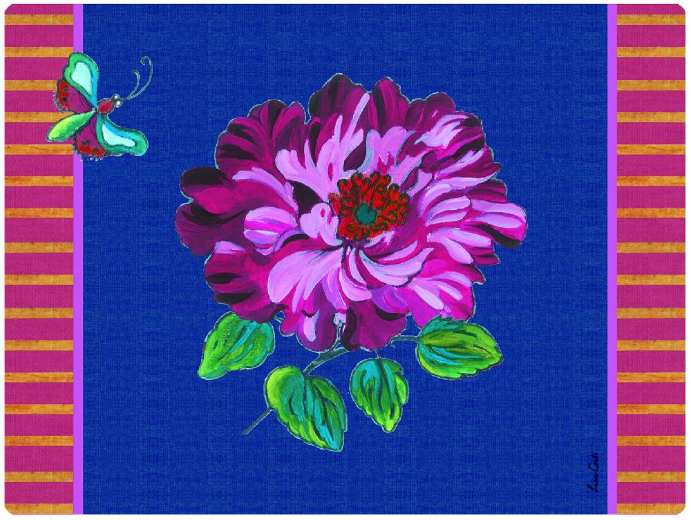 Lisa Corti tovaglietta rigida 30x40cm wild rose royal blue
