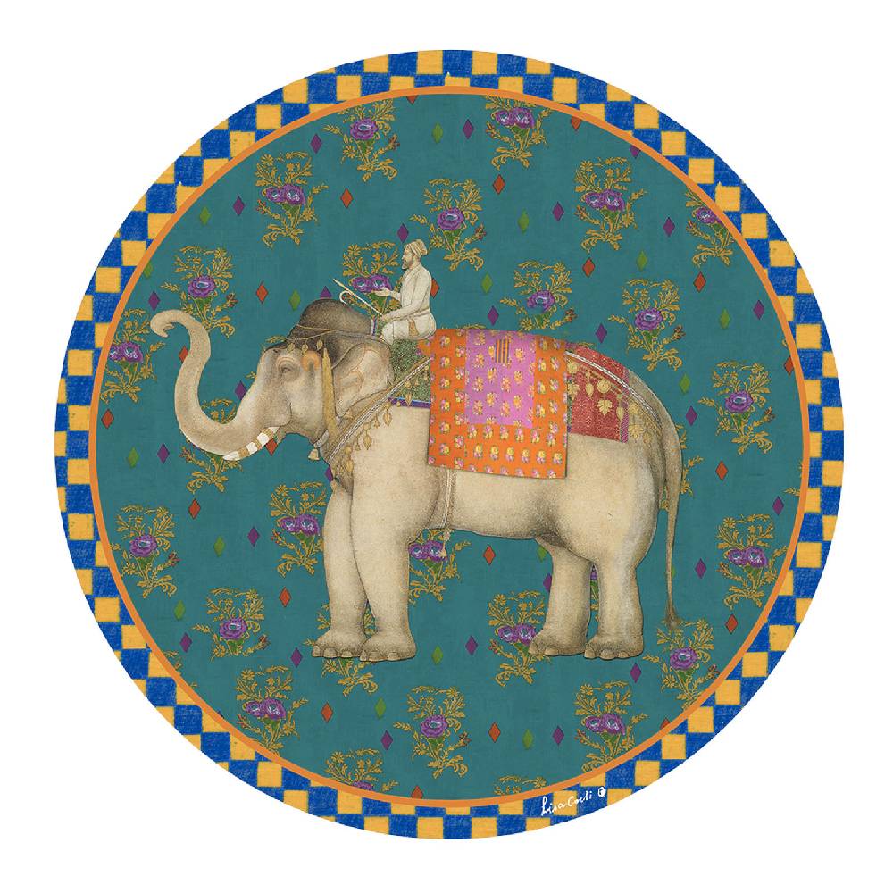 Lisa Corti tovaglietta rigida 34cm elephant peacock