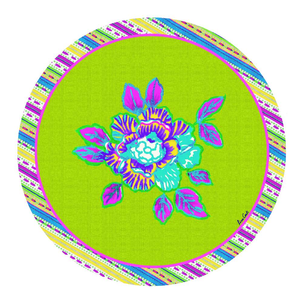 Lisa Corti tovaglietta rigida 34cm english rose acid green