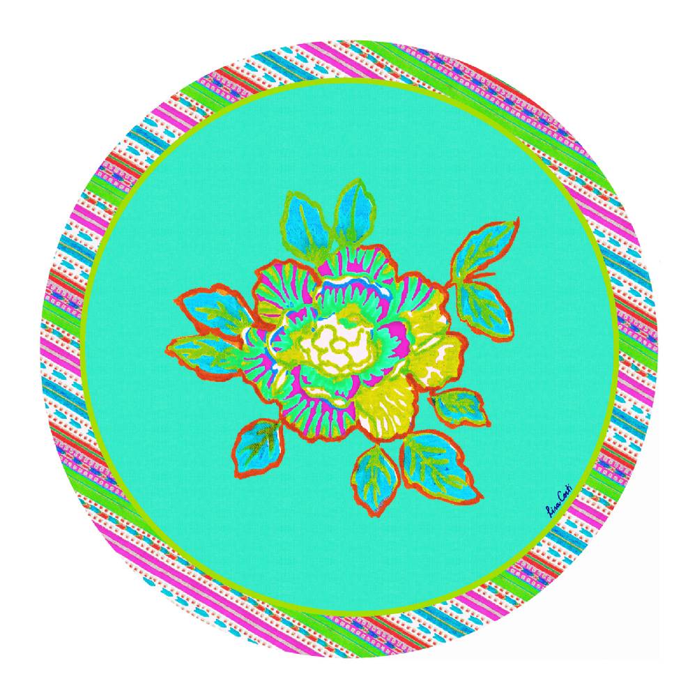 Lisa Corti tovaglietta rigida 34cm english rose celeste