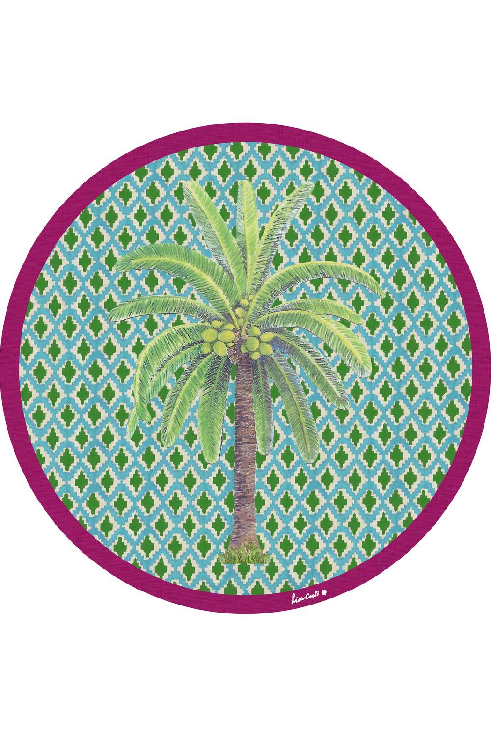 Lisa Corti tovaglietta rigida 34cm hima palma green