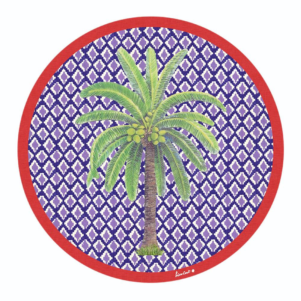 Lisa Corti tovaglietta rigida 34cm hima palma pervinch