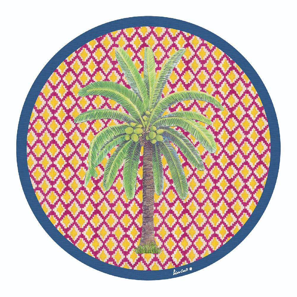 Lisa Corti tovaglietta rigida 34cm hima palma yellow