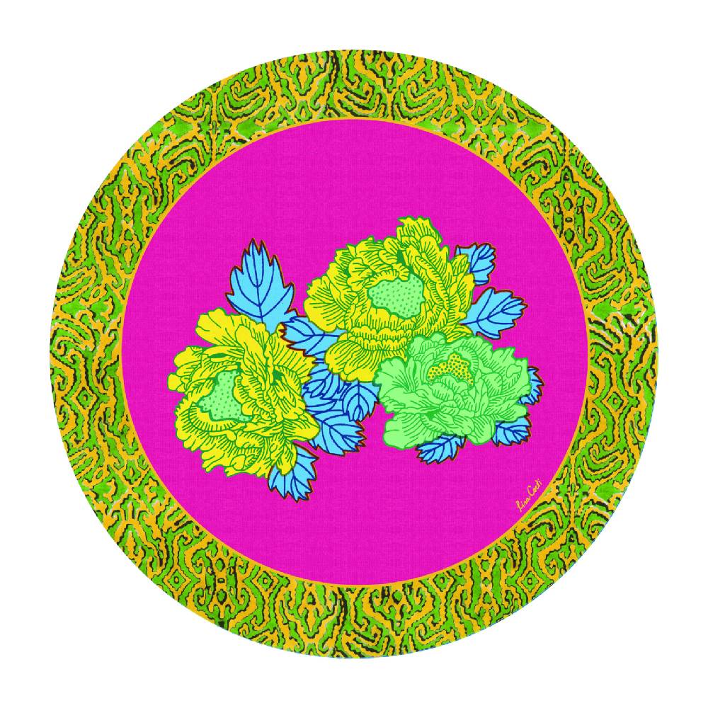 Lisa Corti tovaglietta rigida 34cm kauai peony fuxia