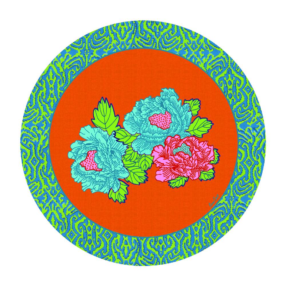 Lisa Corti tovaglietta rigida 34cm kauai peony orange