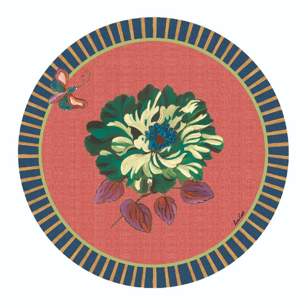 Lisa Corti tovaglietta rigida 34cm wild rose geranium