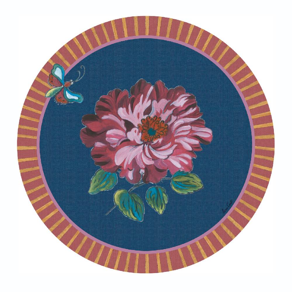 Lisa Corti tovaglietta rigida 34cm wild rose royal blue