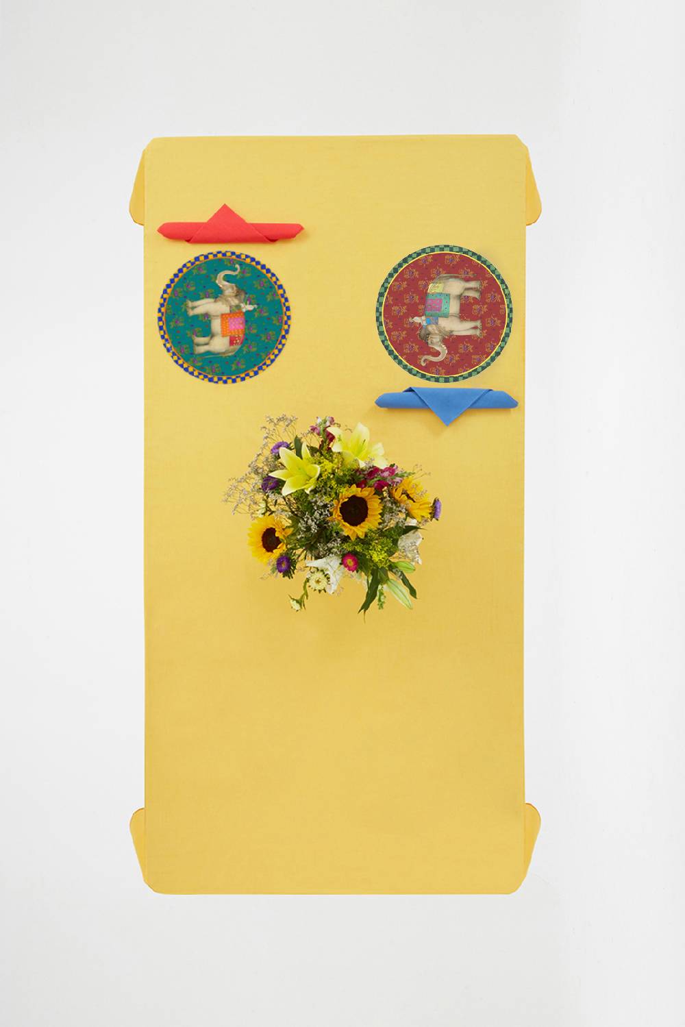 Lisa Corti Tovaglietta Rigida 39cm Elephant Peacock