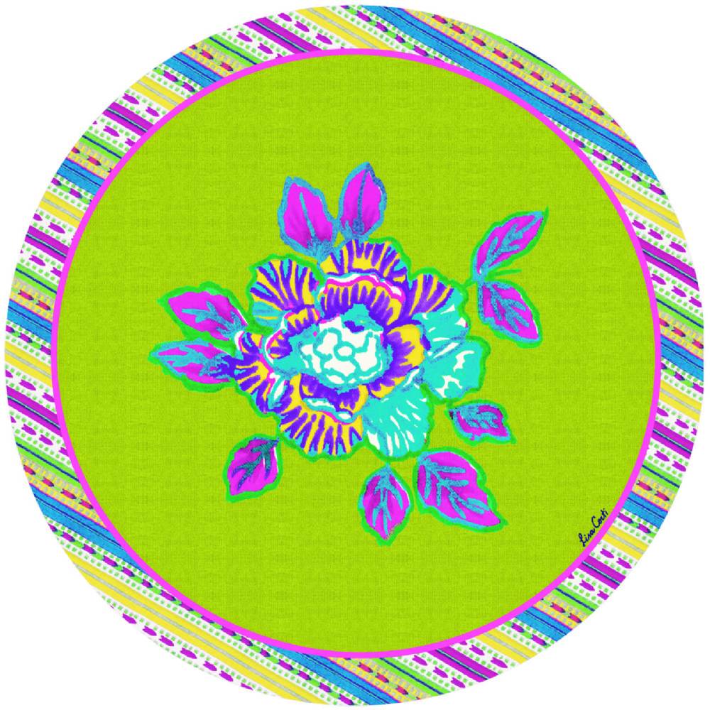 Lisa Corti tovaglietta rigida 39cm english rose acid green