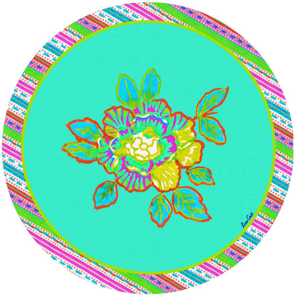 Lisa Corti tovaglietta rigida 39cm english rose celeste