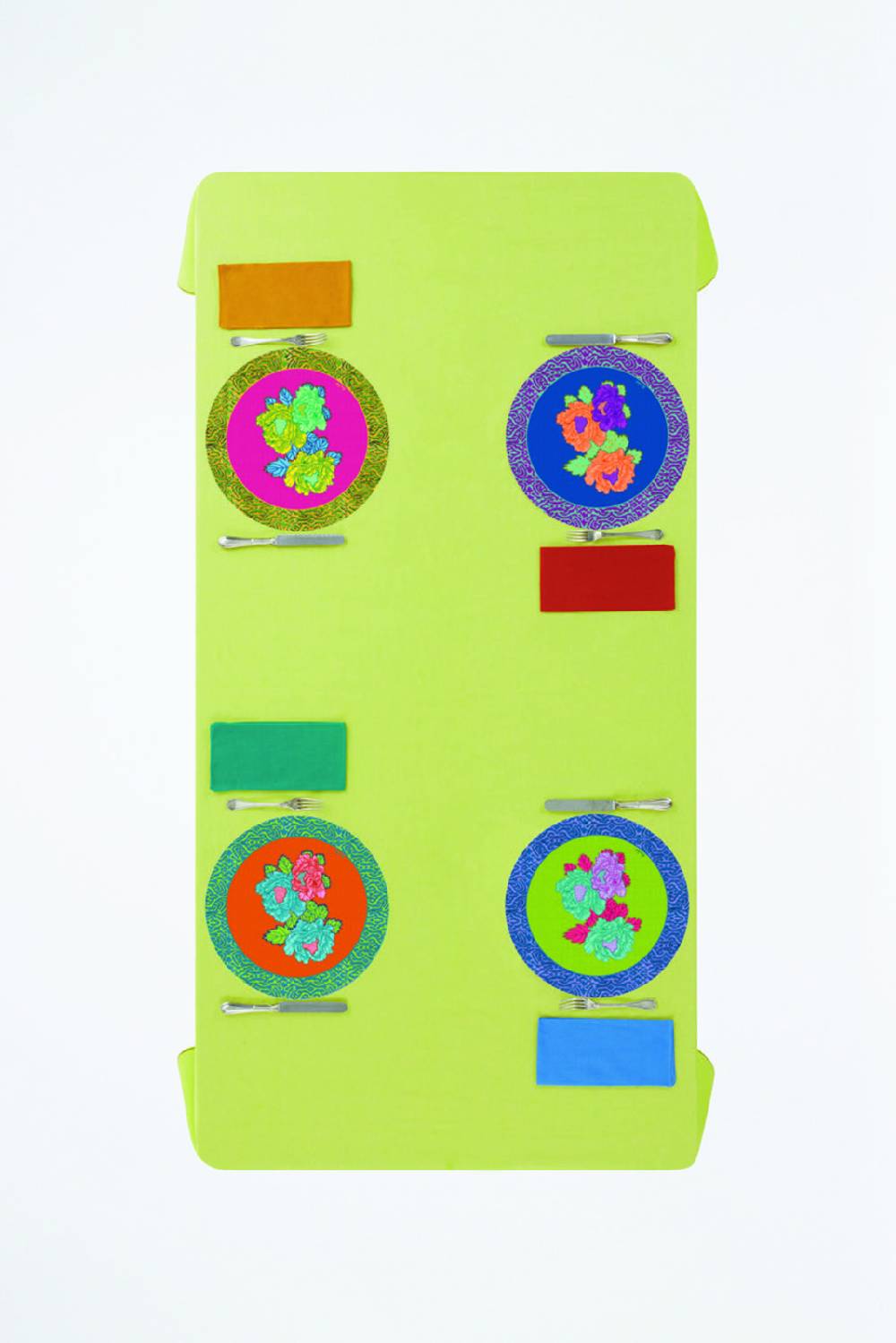 Lisa Corti Tovaglietta Rigida 39cm Kauai Peony Acid Green