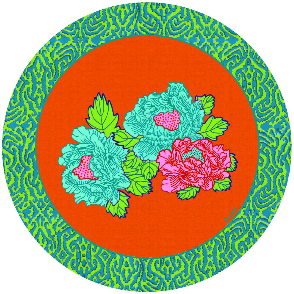 Lisa Corti tovaglietta rigida 39cm kauai peony orange