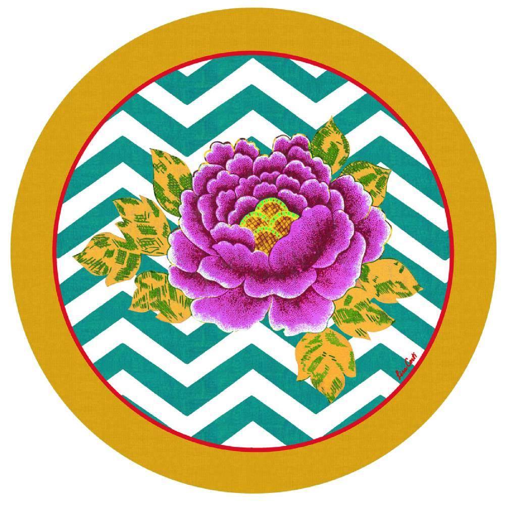 Lisa Corti tovaglietta rigida 39cm lisa corti x la minervetta glory zig zag peacock