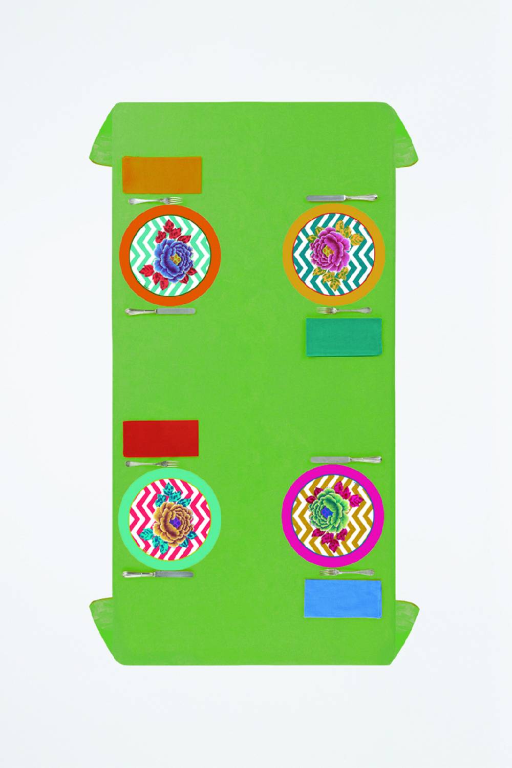 Lisa Corti Tovaglietta Rigida 39cm Lisa Corti X La Minervetta Glory Zig Zag Mustard