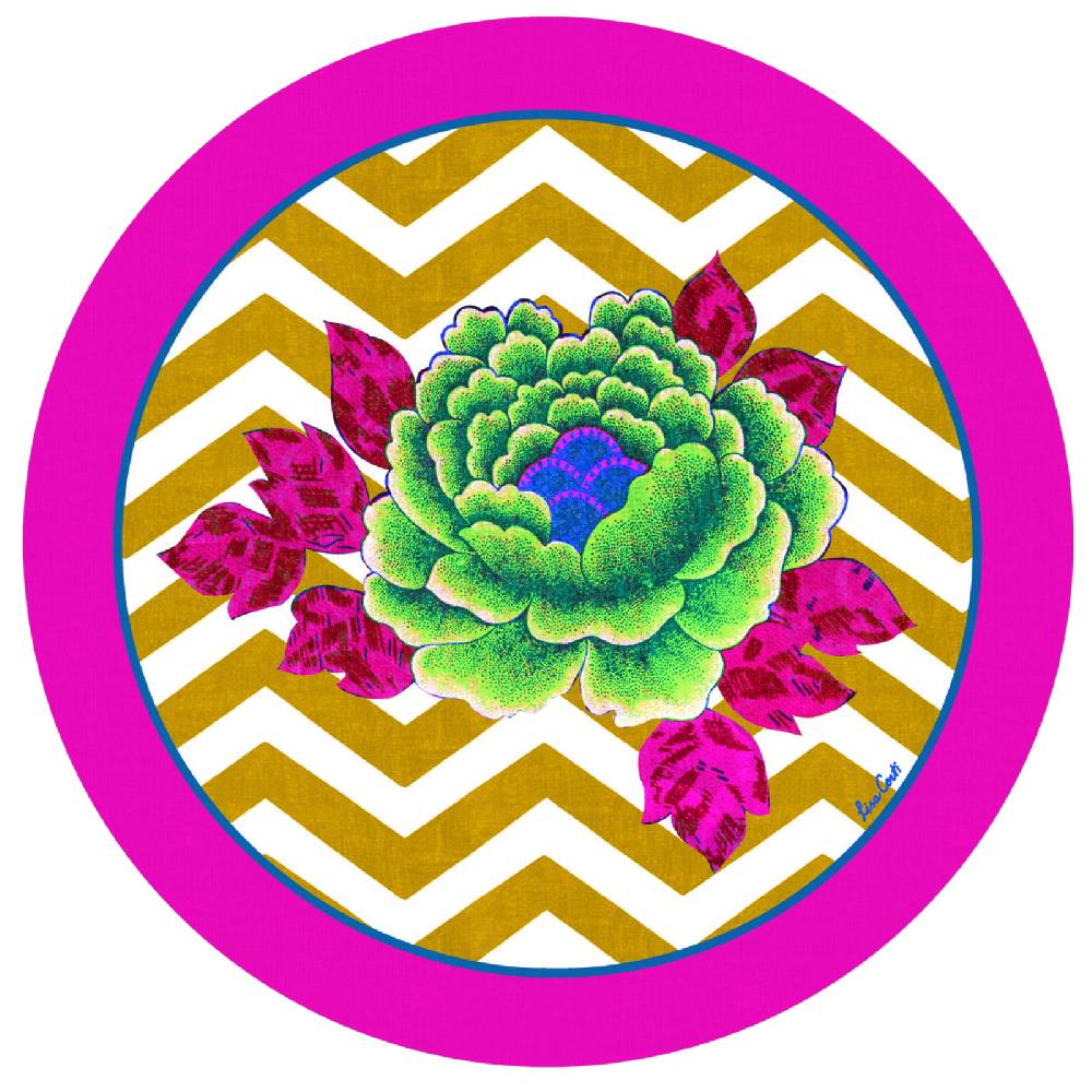 Lisa Corti tovaglietta rigida 39cm lisa corti x la minervetta glory zig zag mustard