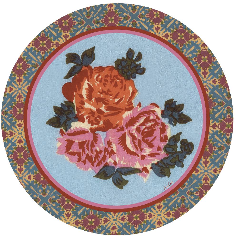 Lisa Corti tovaglietta rigida 39cm naga garden light blue