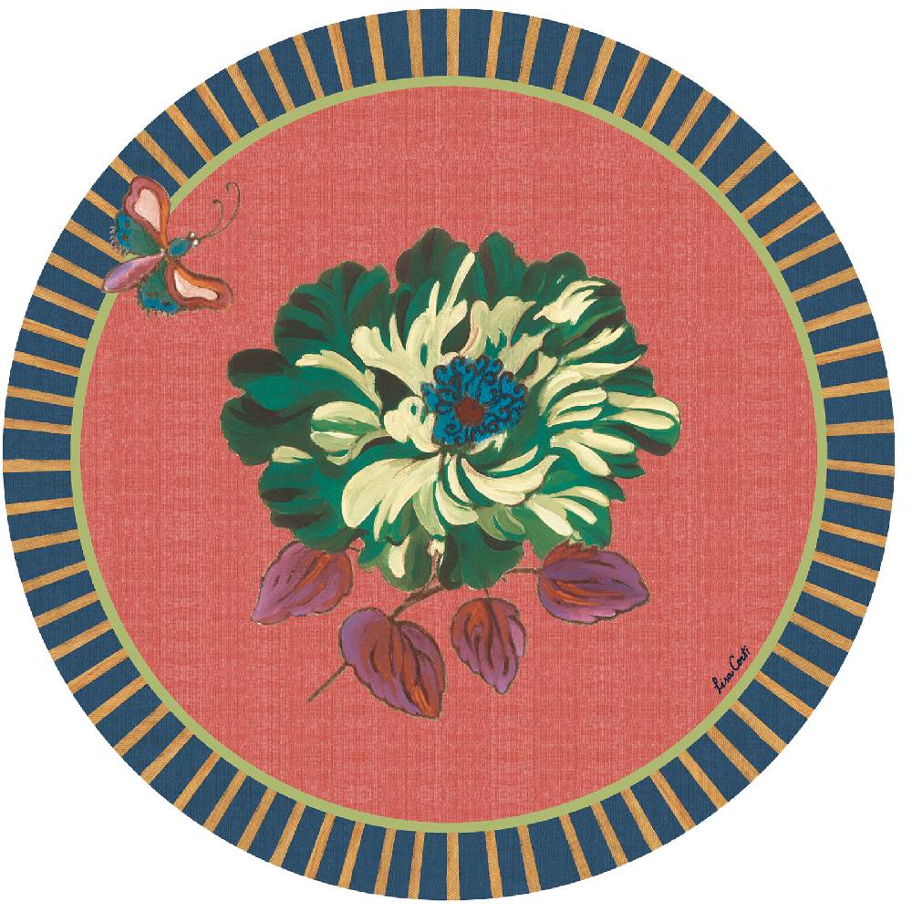 Lisa Corti tovaglietta rigida 39cm wild rose geranium