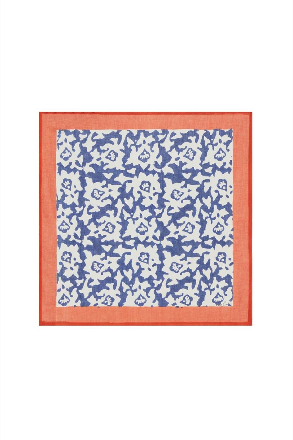 Lisa Corti tovagliolo cotone 50x50cm arabesque blue natural
