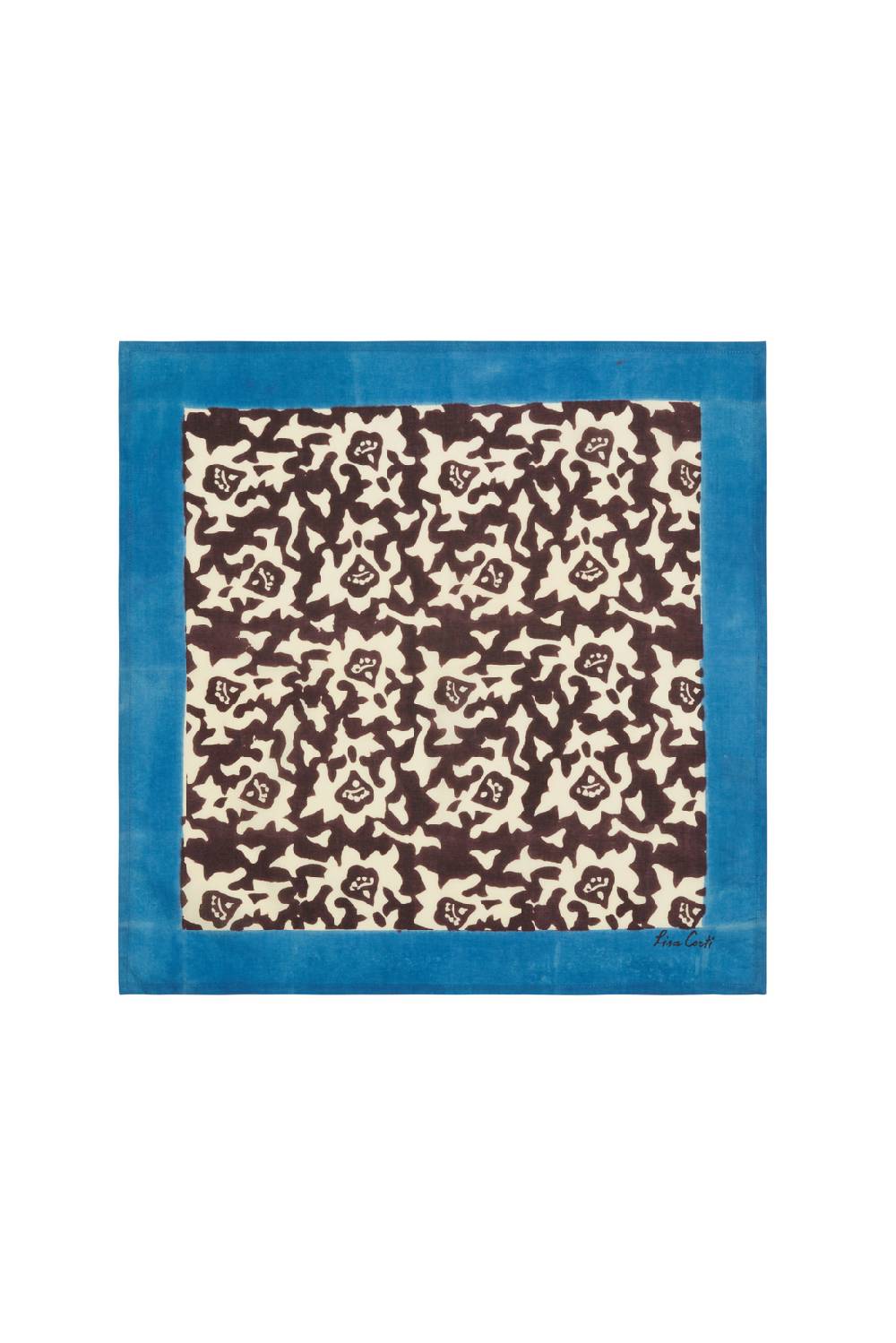 Lisa Corti tovagliolo cotone 50x50cm arabesque natural coffee