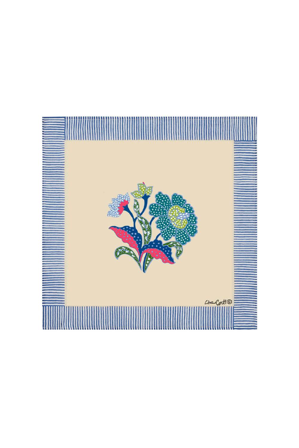 Lisa Corti tovagliolo cotone 50x50cm cutter brooks x lisa corti indonesian natural cold flower