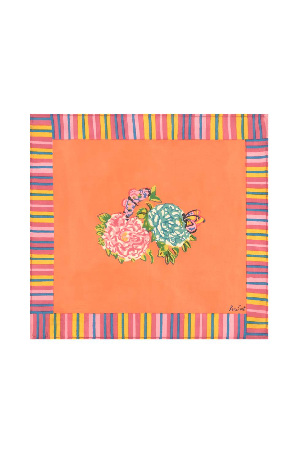 Lisa Corti tovagliolo cotone 50x50cm kandem flower peach