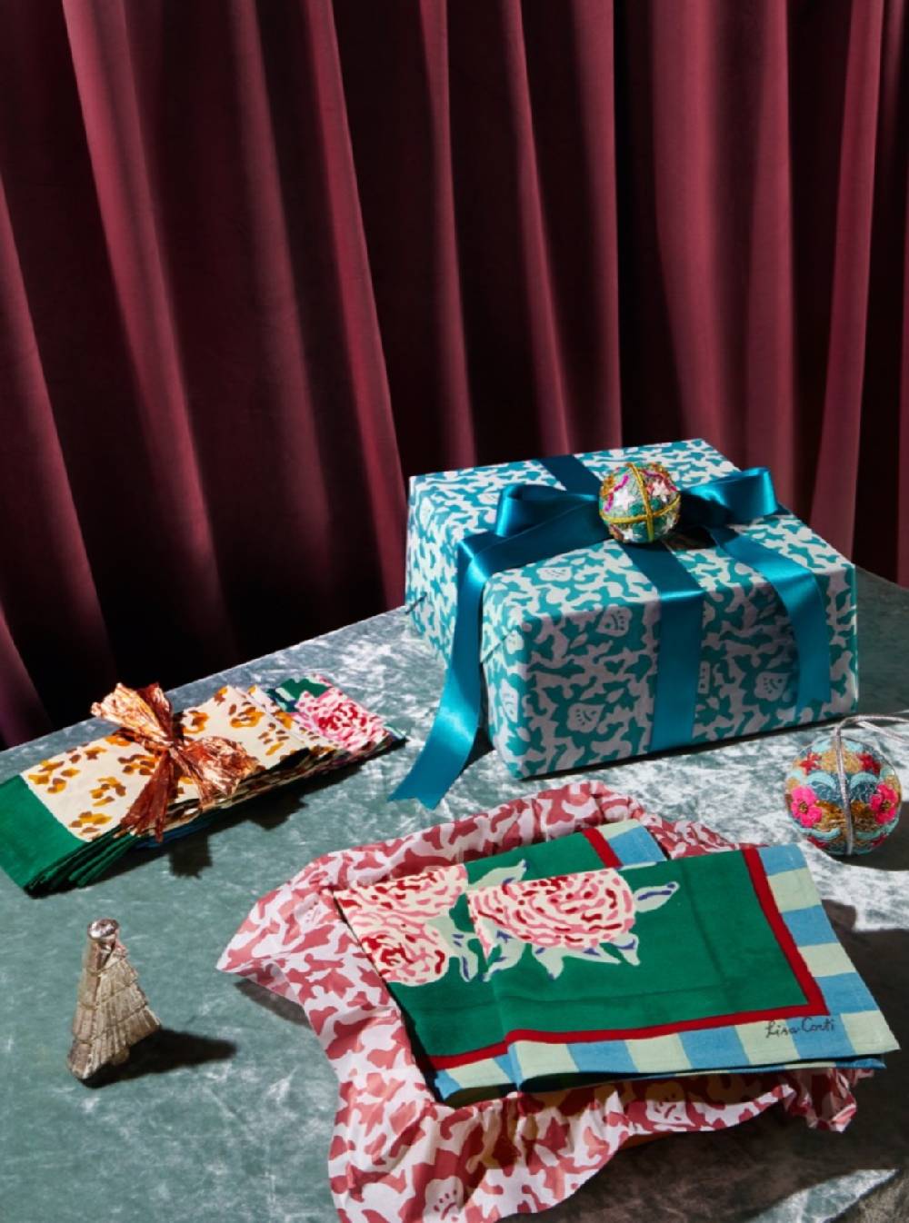 Lisa Corti Tovagliolo Cotone 50x50cm Leopard Touch Brown