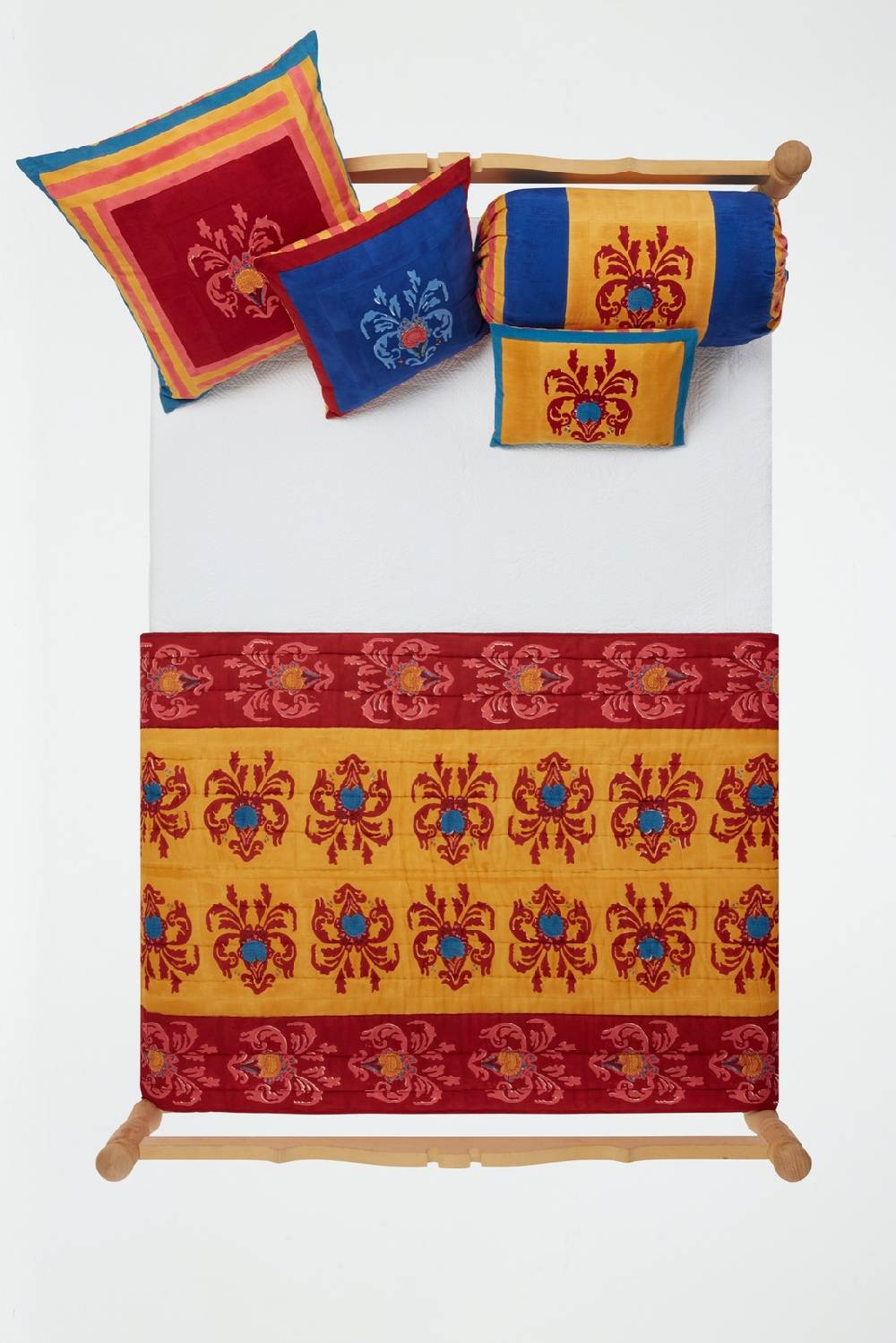 Lisa Corti Trapunta Reversibile 110x180cm Brocade Royal Blue